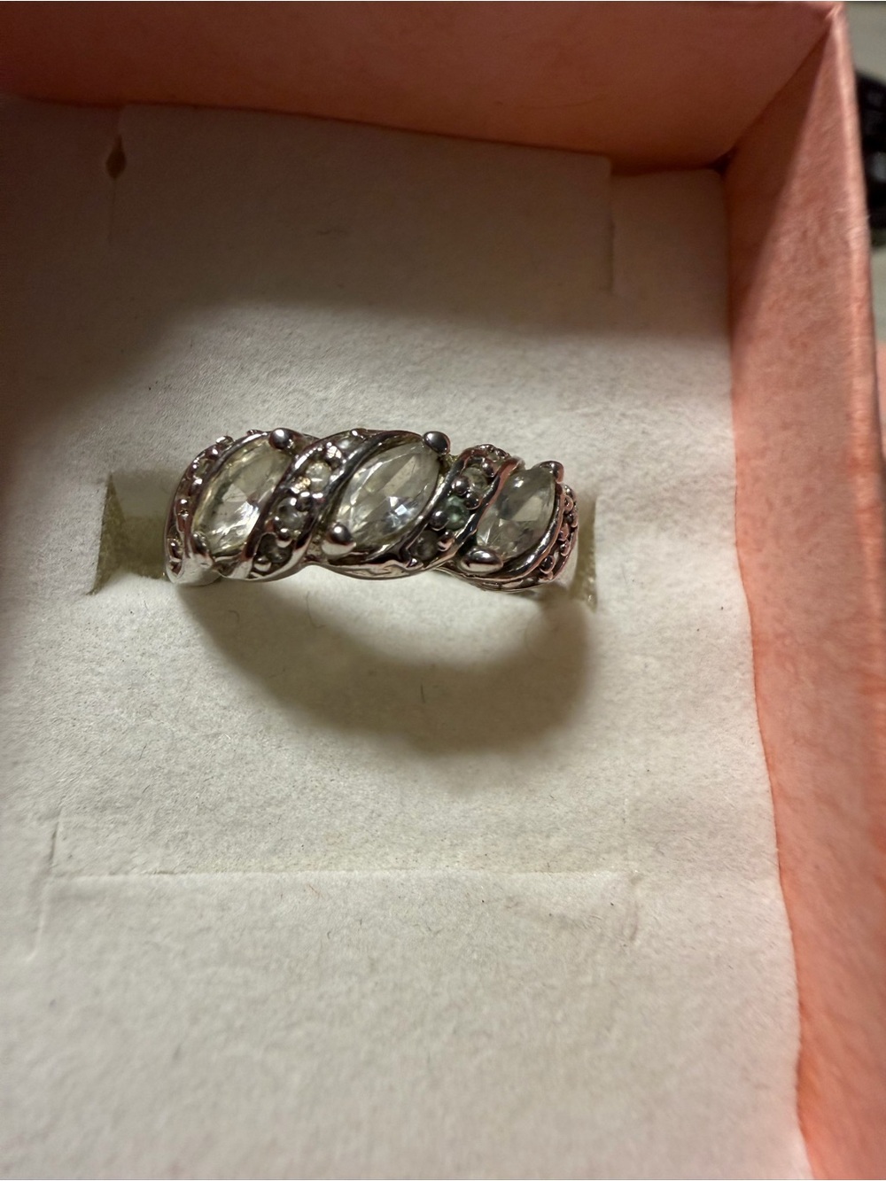 925 Clear Crystal Marquise Ring